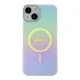 Чехол Guess для iPhone 15 Plus IML Iridescent MagSafe, бирюзовый