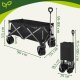 Heavy-Duty Folding Garden Cart 150L Beach Wagon Gardlov 200kg, Black