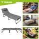 Trizand Folding Garden Lounger with Cushion, 192x68x28 cm, Grey