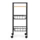 ModernHome Mobile Storage Trolley with 2 Baskets and Shelf
