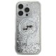Karl Lagerfeld iPhone 16 Pro Case Liquid Glitter Karl & Choupette Head MagSafe, Clear