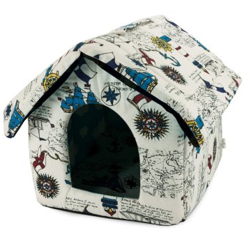 Домик-лежак для собак и кошек M белый