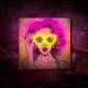 Forever Light ART LED neons POWER WOMAN, Dzeltens/Violets