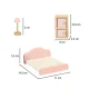 Wooden Dollhouse Furniture Set, Pink/White (22 Pieces)