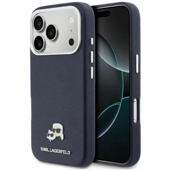 Karl Lagerfeld Karl & Choupette Saffiano MagSafe vāciņš iPhone 17 Pro Max, Zils