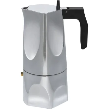 Гейзерная кофеварка Alessi Ossidiana MT18/6, серебристая