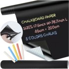 Self-Adhesive Chalkboard Sticker Roll 45x200 cm with Chalk, Black