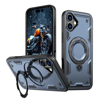 Hybrid Armor Trendy Case with MagSafe for iPhone 16 Plus, Blue