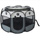 Salokāma Auduma Manēža Sētiņa Kucēniem Kaķēniem - 74cm x 43cm, Pelēks | Fabric Playpen Arena for Pets