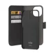Puro Wallet Detachable MagSafe 2in1 atverams vāciņš iPhone 15 Pro Max, melns