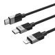Bwoo плетеный кабель 2в1 USB-C на USB-C и Lightning, 1м, 100W/27W, черный