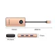 Orico PW11 dokstacija 6in1 USB-C HDMI 4K 30Hz RJ45 2.5G PD 100W 3x USB 3.0, rozā zelta
