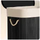 Massido 72 L Bamboo Laundry Basket with Lid & Removable Cotton Liner