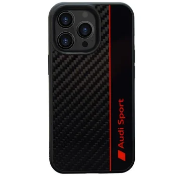 Tālruņa vāciņš Audi Carbon Fiber Stripe priekš iPhone 13 Pro Max 6.7", melns
