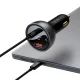 Baseus digitālais ātrais auto lādētājs ar displeju USB-A / USB-C PD3.1 140W melns + USB-C kabelis Baseus Superior...