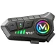 Moto ķiveres interkoms U10 2X ar Bluetooth un RGB, melns