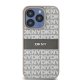 DKNY iPhone 15 Pro Case Mono Stripe & Metal Logo, Beige