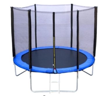 10ft Garden Trampoline for Kids with Safety Net and Ladder 150kg