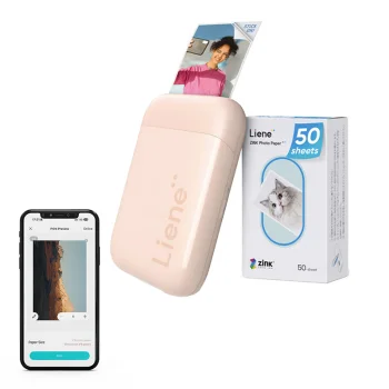 Liene Pearl pārnēsājamais fotoprinteris 2x3", rozā