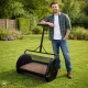 Luaro Compost and Fertilizer Spreader, Lawn Mesh Roller, 60 L, Black