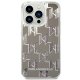 Чехол Karl Lagerfeld Liquid Glitter Monogram для iPhone 14 Pro Max - Серебристый