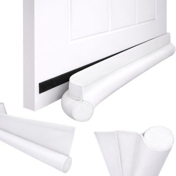 Self-Adhesive Under Door Draft Stopper Foam Weather Stripping, White
