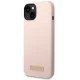 Чехол Guess Silicone Logo Plate MagSafe для iPhone 14 Plus 6.7\", розовый