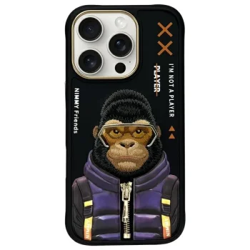 Nimmy Cool&Cute 2.0 Monkey vāciņš iPhone 16 Pro, melns
