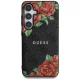 Guess Leather 4G Flowers MagSafe vāciņš Samsung Galaxy S25, melns