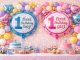 1st Birthday Foil Balloon Party Decoration 18 Inch, Blue or Pink