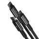 Baseus Tungsten 3in1 Data Charging Cable USB Type C / Apple iPhone Lightning / Micro USB, 3.5A, 1.5m | Провод...