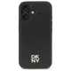 DKNY iPhone 16 vāciņš Repeat Pattern Stack Logo MagSafe, melns
