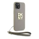 DKNY iPhone 15 / 14 / 13 vāciņš Wrist Strap Stock Logo, bēšs