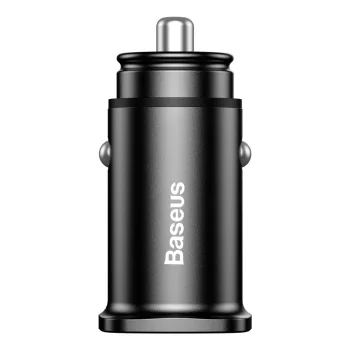 Baseus Square viedais auto lādētājs 2x USB QC3.0 Quick Charge 3.0 SCP AFC 30W melns (CCALL-DS01) | Phone Car Charger