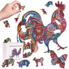 Wooden Jigsaw Unique Shape Puzzle for Children and Adults - 83 pieces, Rooster