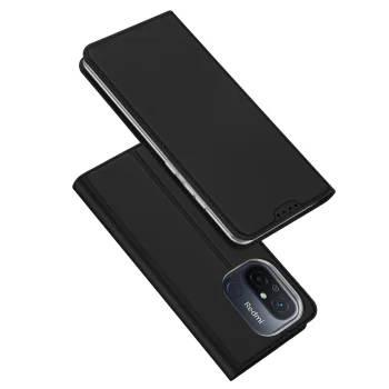 Dux Ducis Skin Pro atverams vāciņš Xiaomi Redmi 11A / Poco C55 / Redmi 12C, melns