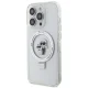 Karl Lagerfeld iPhone 15 Pro Max vāciņš Ring Stand Karl&Choupette MagSafe, balts