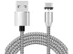 Magnētiskais uzlādes kabelis 3-in-1 Micro USB / Type-C / Lightning, 1m, Sudraba