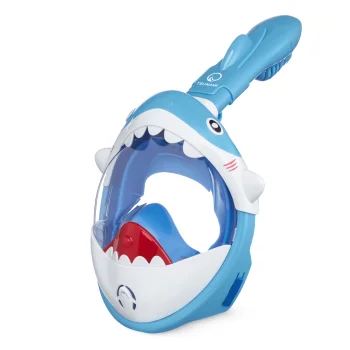 TSUNAMI Shark Full Face Snorkeling Mask for Kids, Blue