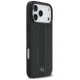 Чехол Mercedes для iPhone 17 Pro Max Leather Laurel Leaves Stripes MagSafe, черный