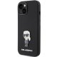 Karl Lagerfeld Silicone Ikonik Metal Pin Case for iPhone 15 Plus / 14 Plus, Black