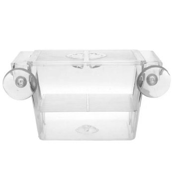 Aquarium Breeding Box for Fish Fry Small Hatchery Tank 13x7x7cm, Clear