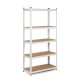 Humberg 4847 Metal Storage Shelving Unit, 180 x 90 x 40 cm, White