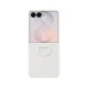 Samsung Galaxy Z Flip 8 vāciņš Silicone Ring Magnet Cover, ar gredzenu, MagSafe, balts