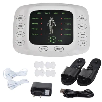 Muskuļu un nervu elektrostimulators ar masāžas čībām (EMS, TENS)