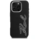 Karl Lagerfeld FW Grained Signature Logo vāciņš iPhone 16 Pro Max, Melns