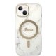Set Guess Gubpp14shmeacsh Case+ Charger iPhone 14 6.1\\\" White/white Hard Case Marble Magsafe