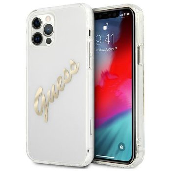 Чехол Guess для iPhone 12 Pro Max Vintage Script, прозрачный