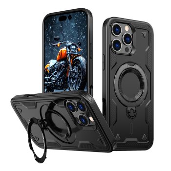 Hybrid Armor Trendy Case for iPhone 16 Pro Max with MagSafe, Black