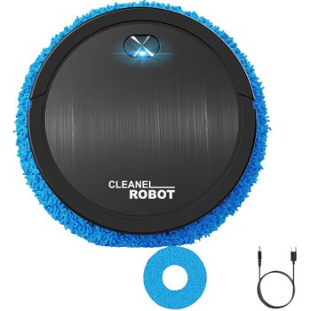 Automatic floor cleaning robot with electric mop, cordless